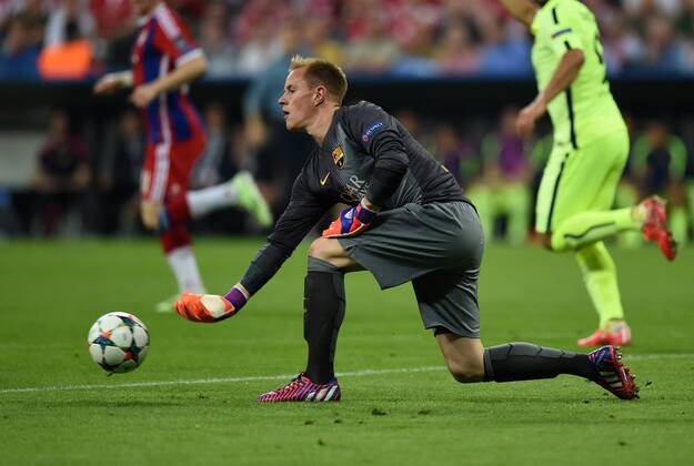 FUSSBALL CHAMPIONS LEAGUE SAISON 2014 2015 HALBFINALE RUECKSPIEL FC Bayern Muenchen - FC Barcelona Barca 12.05.2015 Torwart Marc Andre ter Stegen (Barca) 