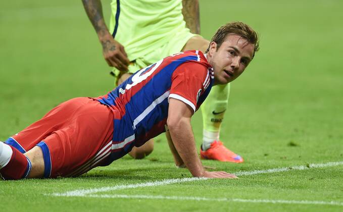 FUSSBALL CHAMPIONS LEAGUE SAISON 2014 2015 HALBFINALE RUECKSPIEL FC Bayern Muenchen - FC Barcelona Barca 12.05.2015 Mario Goetze (FC Bayern Muenchen) 