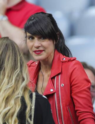 Cristina ( Cris ) SERRA, Ehefrau von Pep Guardiola, FC BAYERN MUENCHEN - FC Barcelona Barca 3-2 , Fussball UEFA Champions League, Halbfinale Rueckspiel, Muenchen, 12.05.2015 CL Saison 2014 2015, FCB, Muenchen
