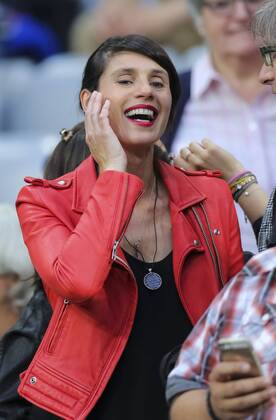 Cristina ( Cris ) SERRA, Ehefrau von Pep Guardiola, FC BAYERN MUENCHEN - FC Barcelona Barca 3-2 , Fussball UEFA Champions League, Halbfinale Rueckspiel, Muenchen, 12.05.2015 CL Saison 2014 2015, FCB, Muenchen