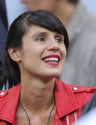 Cristina ( Cris ) SERRA, Ehefrau von Pep Guardiola, FC BAYERN MUENCHEN - FC Barcelona Barca 3-2 , Fussball UEFA Champions League, Halbfinale Rueckspiel, Muenchen, 12.05.2015 CL Saison 2014 2015, FCB, Muenchen