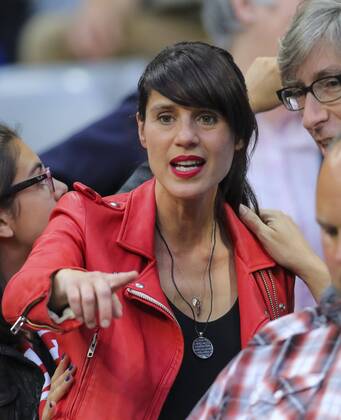 Cristina ( Cris ) SERRA, Ehefrau von Pep Guardiola, FC BAYERN MUENCHEN - FC Barcelona Barca 3-2 , Fussball UEFA Champions League, Halbfinale Rueckspiel, Muenchen, 12.05.2015 CL Saison 2014 2015, FCB, Muenchen
