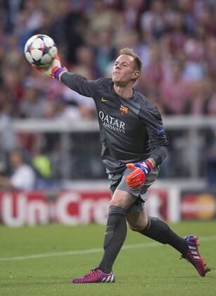 Torwart Marc-Andre TER STEGEN (FCBarcelona) Fussball international UEFA Championsleague, Saison 2014 2015, Halbfinale Rueckspiel: FC Bayern Muenchen - FC Barcelona Barca in Muenchen, Deutschland am 12.05.2015,