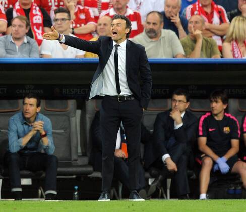UEFA Championsleague Halbfinale 12.05.2015 FC Bayern München - CF Barcelona 12.05.2015. Trainer Luis Enrique (Barcelona). HM