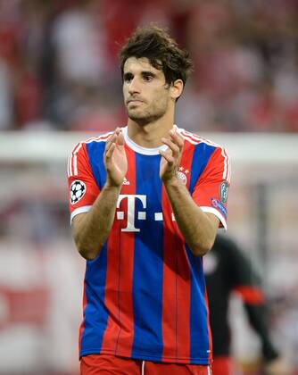 12. Mai 2015: Muenchen, Allianz Arena: Fussball UEFA Champions League, Halbfinale: FC Bayern Muenchen - FC Barcelona Barca Muenchens Javi Martinez - Abgang nach dem Spiel.