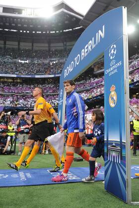 Real Madrid Goalkeeper, Iker Casillas Fernandez - I. CASILLAS, number 1 . Round semifinal of the CHAMPIONS league Football match between Real Madrid - Juventus at the Santiago Bernabeu estadium Madrid - Spain by May 13 2015. 