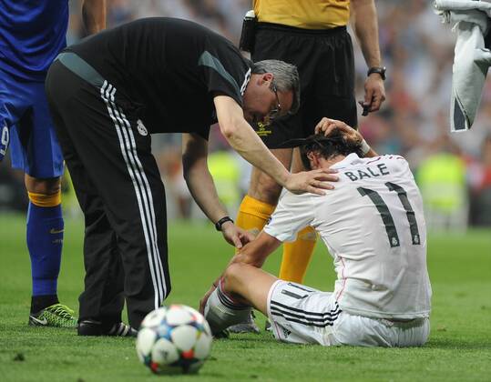Real Madrid Midfielder, Gareth Frank Bale - BALE, number 11 . Round semifinal of the CHAMPIONS league Basketball match between Real Madrid - Juventus at the Santiago Bernabeu estadium Madrid - Spain by May 13 2015. 