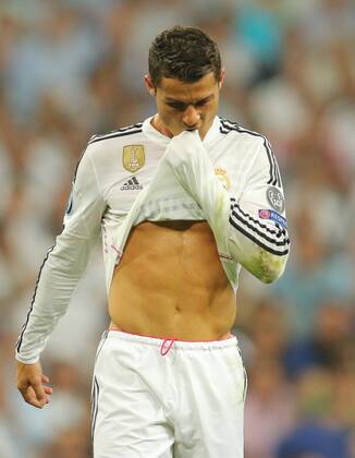 rm7 Cristiano RONALDO, Real Madrid 7 Emotionen, enttaeuscht, Enttaeuschung, Frust, frustriert, Trauer ,traurig, verzweifelt, Verzweiflung REAL MADRID - JUVENTUS TURIN Fussball UEFA Champions League, Halbfinale Rueckspiel, Madrid, 13.05.2015 CL Saison 2014 2015,