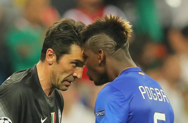 Gianluigi BUFFON, JUVE 1 Paul POGBA, JUVE 6 jubel REAL MADRID - JUVENTUS TURIN Fussball UEFA Champions League, Halbfinale Rueckspiel, Madrid, 13.05.2015 CL Saison 2014 2015,