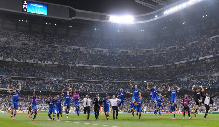 Juventus Forward, Alvaro Morata - MORATA, number 9 celebrates after scoring a goal (1,1). Juventus Goalkeeper, Gianluigi Buffon - Buffon, number 1. Juventus Midfielder, Romulo Souza Orestes Caldeira - ORESTES, number 2. Juventus Defender, Giorgio Chiellini - CHIELLINI, number 3. Juventus Defender, Martin Caceres - CACERES, number 4. Juventus Defender, Angelo Ogbonna - OGBONNA, number 5. Juventus Midfielder, Paul Pogba - POGBA, number 6. Juventus Midfielder, Simone Pepe - PEPE, number 7. Juventus Midfielder, Claudio Marchisio - MARCHISIO, number 8. Juventus Forward, Carlos Tevez - TEVEZ, number 10. Juventus Midfielder, Kingsley Coman - COMAN, number 11. Juventus Forward, Fernando Llorente - Llorente, number 14. Juventus Defender, Adrea Barzagli - BARZAGLI, number 15. Juventus Defender, Paolo De Ceglie - DE CEGLIE, number 17. Juventus Defender, Leonardo Bonucci - BONUCCI, number 19. Juventus Midfielder, Simone Padoin - PADOIN, number 20. Juventus Midfielder, Andrea Pirlo - PIRLO, number 21. Juventus Midfielder, Kwadwo Asamoah - ASAMOAH, number 22. Juventus Midfielder, Arturo Vidal - VIDAL, number 23. Juventus Defender, Stephan Lichtsteiner - Lichtsteiner, number 26. Juventus Midfielder, Stefano Sturaro - STURARO, number 27. Juventus Goalkeeper, Marco Storari - Marco Storari, number 30. Juventus Forward, Alessandro Matri - MATRI, number 32. Juventus Defender, Patrice Evra - EVRA, number 33. Juventus Goalkeeper, Rubens Fernando Moedim - Moedim, number 34. Juventus Midfielder, Roberto Maximiliano Pereyra - PEREYRA, number 37. Juventus Defender, Luca Marrone - MARRONE, number 39. Round semifinal of the CHAMPIONS league Basketball match between Real Madrid - Juventus at the Santiago Bernabeu estadium Madrid - Spain by May 13 2015.