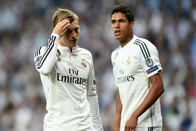 Mg Madrid (Spagna) 13 05 2015 - Champions League Real Madrid-Juventus Turin : Raphael Varane-Toni Kroos 