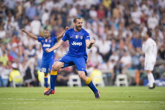 Giorgio Chiellini (Juventus), MAY 13, 2015 - Football Soccer : Giorgio Chiellini of Juventus celebrates after the UEFA Champions League Semi-final 2nd leg match between Real Madrid 1-1 Juventus at Estadio Santiago Bernabeu in Madrid, Spain. NoxThirdxPartyxSales  (ptmb075285)