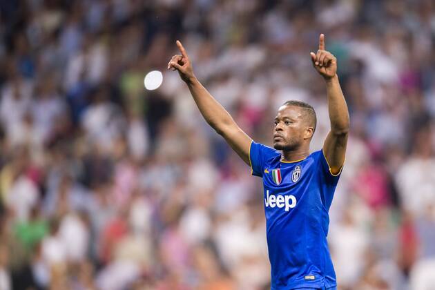 Patrice Evra (Juventus), MAY 13, 2015 - Football Soccer : Patrice Evra of Juventus celebrates after the UEFA Champions League Semi-final 2nd leg match between Real Madrid 1-1 Juventus at Estadio Santiago Bernabeu in Madrid, Spain. NoxThirdxPartyxSales  (ptmb075298)