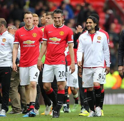 Manchester United ManU s Radamel Falcao is all smiles at the final whistle Barclays Premier League - Manchester United vs Arsenal - Old Trafford - England - 17th May 2015 - Picture David Klein Sportimage EDITORIAL USE ONLY. No use with unauthorised audio, video, data, fixture lists, club league logos or live services. Online in-match use limited to 120 images, no video emulation. No use in betting, games or single club league player publications.