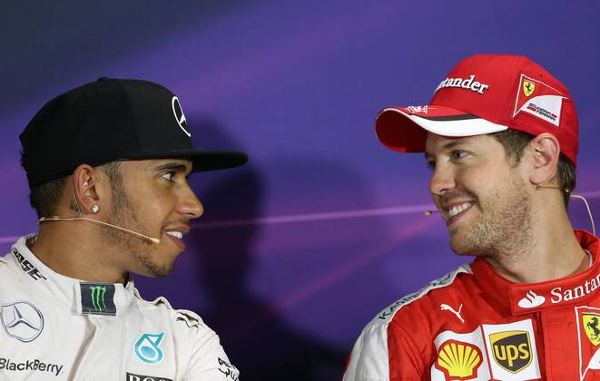Lewis Hamilton; Mercedes Grand Prix, Sebastian Vettel, Scuderia Ferrari, formula 1 GP, Monaco 23.05.2015 Photo:mspb Jerry Andre Lewis Hamilton; Sebastian Vettel, formula 1 GP, Monaco,