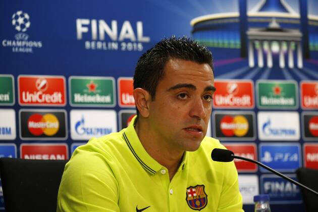 BARCELONA -june 02- SPAIN: Xavi Hernandez in the press conference PK Pressekonferenz after the training before the Champions League final between Juventus. 