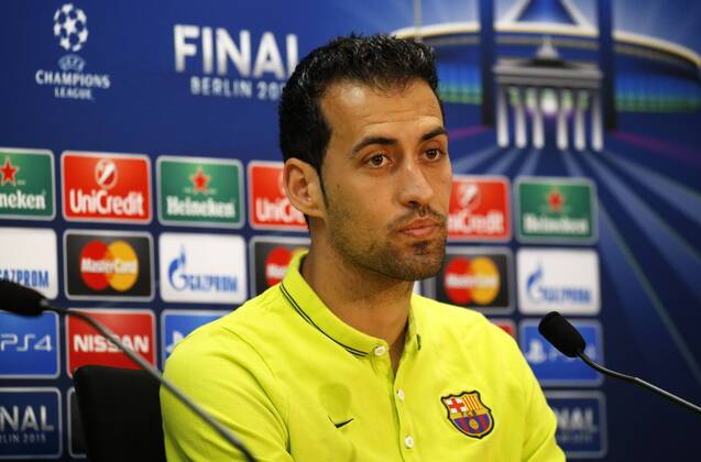 BARCELONA -june 02- SPAIN: Sergio Busquets in the press conference PK Pressekonferenz after the training before the Champions League final between Juventus. 