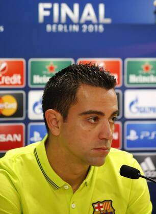 BARCELONA -june 02- SPAIN: Xavi Hernandez in the press conference PK Pressekonferenz after the training before the Champions League final between Juventus. 
