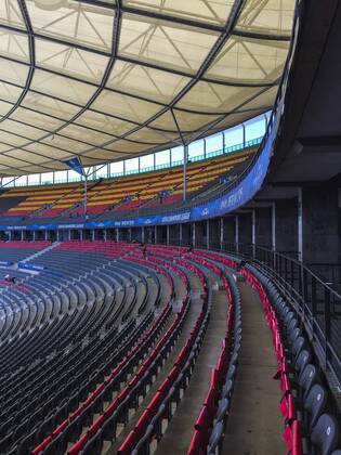 Vorschau UEFA Champions League, Finale Stadion, Fussballstadion, Tribuenen, Zuschauertribuene, Innenansicht, Architektur Rasen, innen FC Barcelona Barca - JUVENTUS TURIN ( - ) Fussball UEFA Champions League, Finale, im Olympiastadion Berlin, Deutschland am 05.06.2016 CL Saison 2014 2015