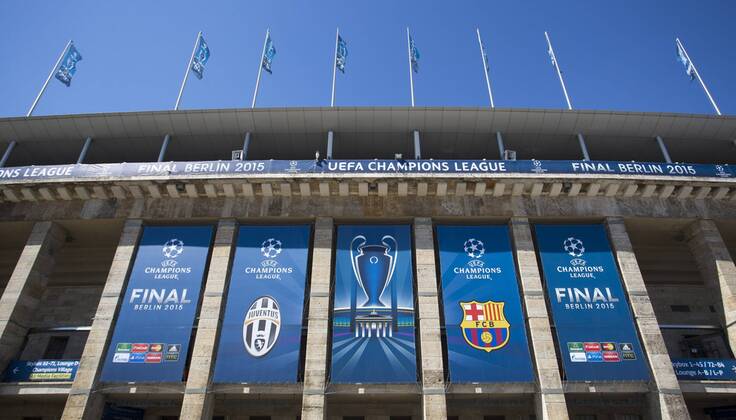 A general view - Juventus vs. Barcelona - Champion s League Final - Olympic Stadium - Berlin - Germany - 05 06 2015 Pic Philip Oldham Sportimage EDITORIAL USE ONLY. No use with unauthorised audio, video, data, fixture lists, club league logos or live services. Online in-match use limited to 120 images, no video emulation. No use in betting, games or single club league player publications.