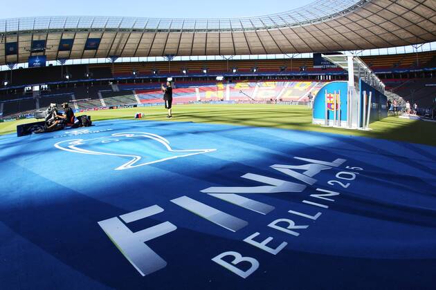 SOCCER - CL, Barcelona vs Turin, preview BERLIN,GERMANY,05.JUN.15 - SOCCER - UEFA Champions League Final, FC Barcelona Barca vs Juventus Turin, preview. Image shows the Olympia Stadion. GEPAxpictures xMathiasxMandl