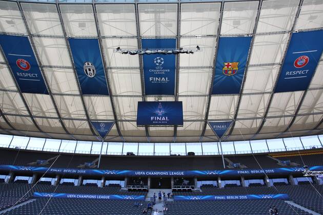 SOCCER - CL, Barcelona vs Turin, preview BERLIN,GERMANY,05.JUN.15 - SOCCER - UEFA Champions League Final, FC Barcelona Barca vs Juventus Turin, preview. Image shows the Olympia Stadion. GEPAxpictures xMathiasxMandl