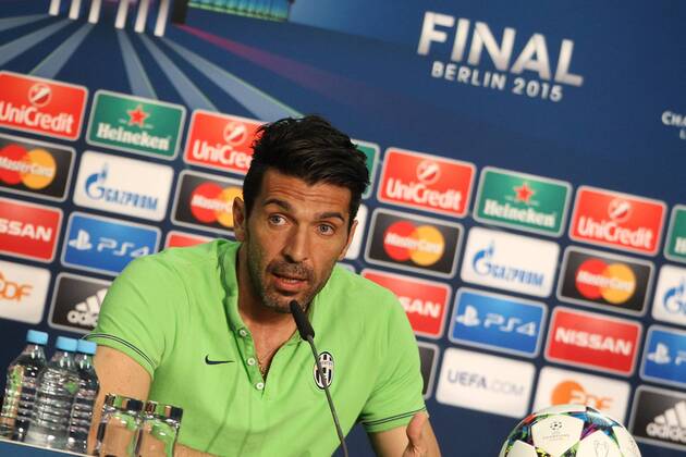SOCCER - CL, Barcelona vs Turin, preview BERLIN,GERMANY,05.JUN.15 - SOCCER - UEFA Champions League Final, FC Barcelona Barca vs Juventus Turin, preview, press conference PK Pressekonferenz Juventus Turin. Image shows Gianluigi Buffon (Turin). GEPAxpictures xMathiasxMandl