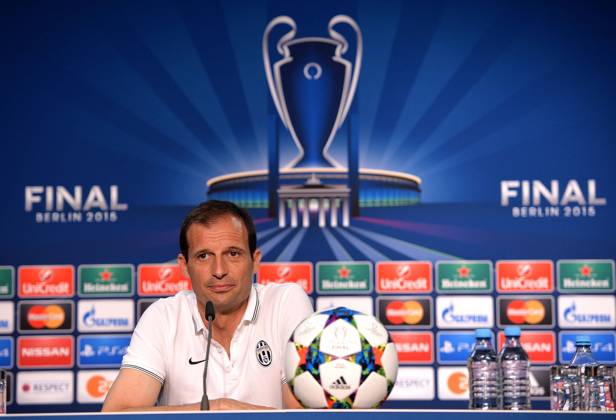 05.06.2015, xfux, Fussball Champions League, Juventus Turin - FC Barcelona Barca Mediaday, v.l. Massimiliano Allegri (Trainer Head Coach Juventus Turin) PK Pressekonferenz Presse Press press conferencene news conference