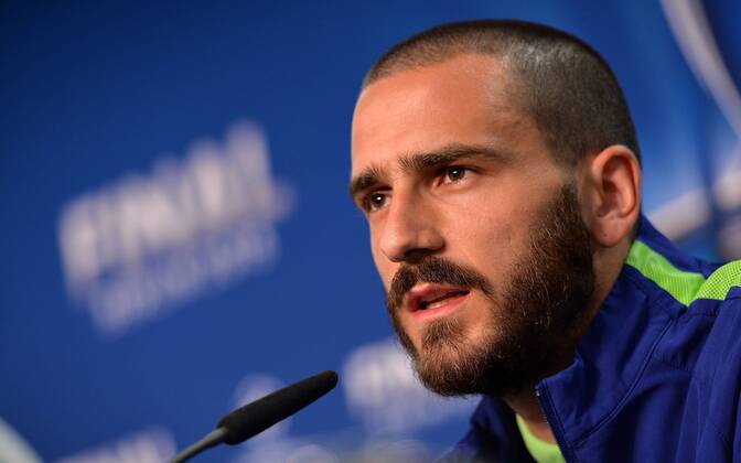05.06.2015, xfux, Fussball Champions League, Juventus Turin - FC Barcelona Barca Mediaday, v.l. Leonardo Bonucci (Juventus Turin) PK Pressekonferenz Presse Press press conferencene news conference