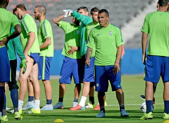 05.06.2015, xjhx, Fussball Champions League, Juventus Turin - FC Barcelona Barca Mediaday, v.l. Carlos Tevez (Juventus Turin)