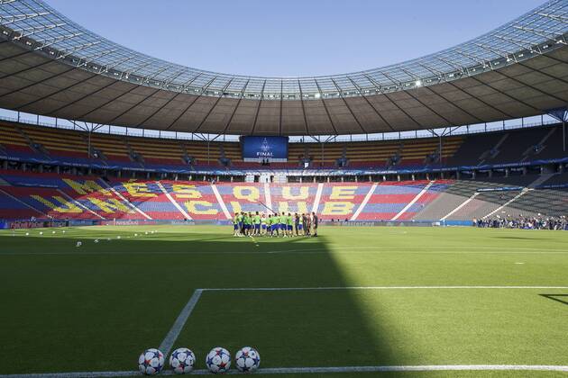 Juventus FC squad during the training on June 5, 2015 at the Olympic stadium in Berlin, Germany. Juventus Champions Laegue 2015 2016 xVIxxIVx 3942722