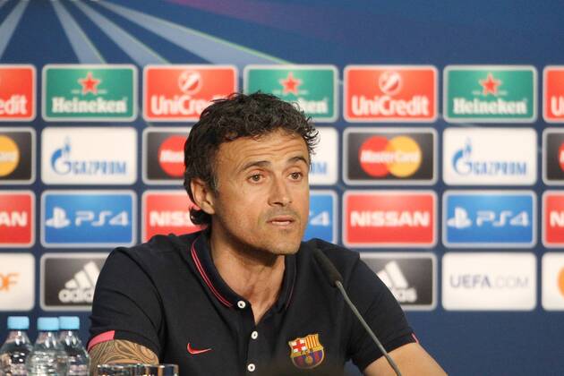 SOCCER - CL, Barcelona vs Turin, preview BERLIN,GERMANY,05.JUN.15 - SOCCER - UEFA Champions League Final, FC Barcelona Barca vs Juventus Turin, preview, press conference PK Pressekonferenz FC Barcelona. Image shows head coach Luis Enrique Martinez (Barcelona). GEPAxpictures xMathiasxMandl
