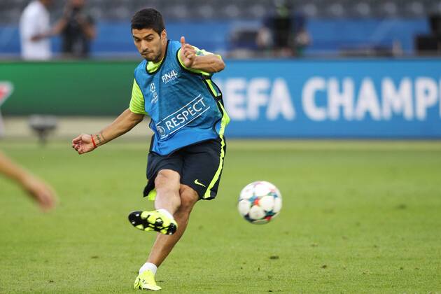 SOCCER - CL, Barcelona vs Turin, preview BERLIN,GERMANY,05.JUN.15 - SOCCER - UEFA Champions League Final, FC Barcelona Barca vs Juventus Turin, preview, final training FC Barcelona. Image shows Luis Suarez (Barcelona). GEPAxpictures xMathiasxMandl