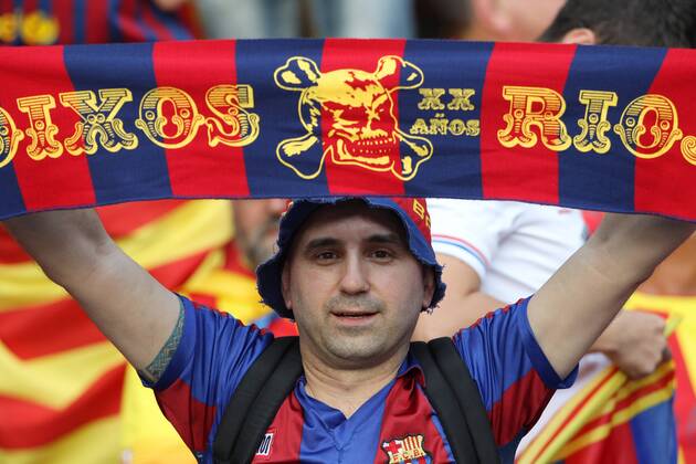 SOCCER - CL, Barcelona vs Juventus BERLIN,GERMANY,06.JUN.15 - SOCCER - UEFA Champions League Final, FC Barcelona Barca vs Juventus Turin. Image shows a fan. GEPAxpictures xMathiasxMandl