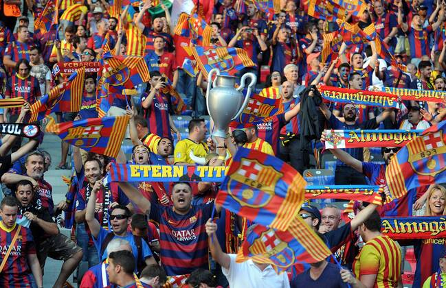 Champions League Finale in Berlin 06.06.2015 FC Barcelona Barca - Juventus Turin 06.06.2015. Fans des FC Barcelona. HM
