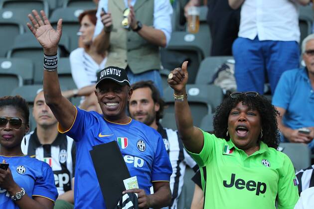 Mathias und Florentin, Mutter und Vater von Paul Pogba (Juventus Turin 6) waehrend des Champions League Finales zwischen Juventus Turin und dem FC Barcelona Barca am 06.06.2015 im Berliner Olympia Stadion, Berlin Deutschland ( Copyright: Schülerx xEibner-Pressefoto EP_jse