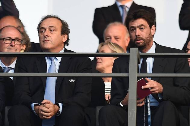 Berlin - Fußball - Champions League Finale Juventus Turin vs. FC Barcelona (Barca) - Michel Platini-Andrea Agnelli 
