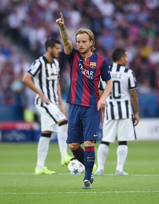 Ivan RAKITIC (FCBarcelona) jubelt nach dem Tor zum 0-1. FINALE: Juventus Turin - FC Barcelona Barca am 06.06.2015. Fussball international Saison 2014 2015, UEFA Championsleague Finale 2015 im Olympiastadion in Berlin, Deutschland,
