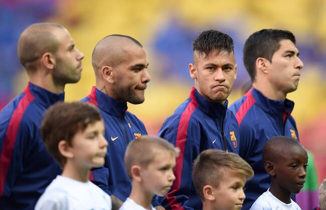 FUSSBALL CHAMPIONS LEAGUE FINALE SAISON 2014 2015 Juventus Turin - FC Barcelona Barca 06.06.2015 Neymar (3.v.l., , Barca) 