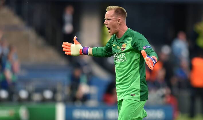 FUSSBALL CHAMPIONS LEAGUE FINALE SAISON 2014 2015 Juventus Turin - FC Barcelona Barca 06.06.2015 Torwart Marc Andre ter Stegen (FC Barcelona) 