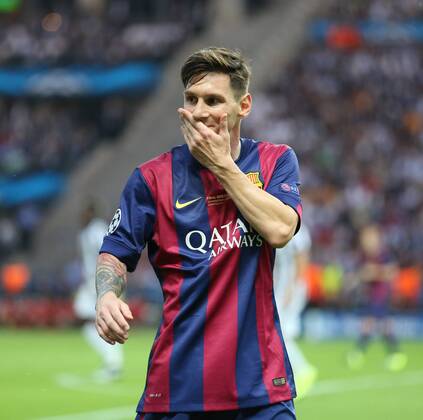 Lionel Messi FC Barcelona Barca 10) waehrend des Champions League Finales zwischen Juventus Turin und dem FC Barcelona am 06.06.2015 im Berliner Olympia Stadion ( Copyright: Schülerx xEibner-Pressefoto EP_jse