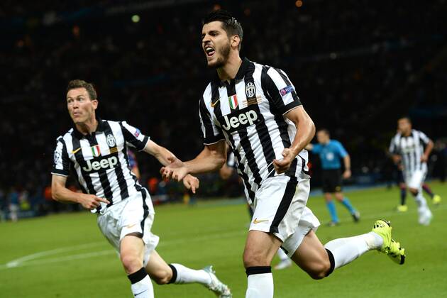 Berlin - Fußball - Champions League Finale Juventus Turin vs. FC Barcelona (Barca) - Torjubel Alvaro Morata 