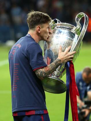 Lionel Andres Messi Freude Emotion jubelnd Jubel nach Spielende Pokalsieger Pokalgewinner Sieger Gewinner Fußball Fussball UEFA Championsleague Finale Saison 2014 2015 06.06.2015 Juventus Turin Juve vs. FC Barcelona Barca Barca