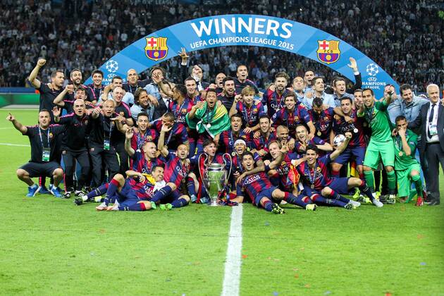 Siegerbild, Winner FC Barcelona Barca , Juventus Turin vs. FC Barcelona, Fussball, Champions League, Finale, 06.06.2015 , Copyright: Kolbert Eibner-Pressefoto EP_CKT