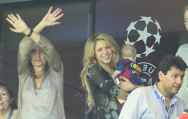 Saengerin SHAKIRA mit Sohn von Gerard PIQUE, Barca 3 FC Barcelona Barca - JUVENTUS TURIN ( - ) Fussball UEFA Champions League, Finale, im Olympiastadion Berlin, Deutschland am 06.06.2016 CL Saison 2014 2015