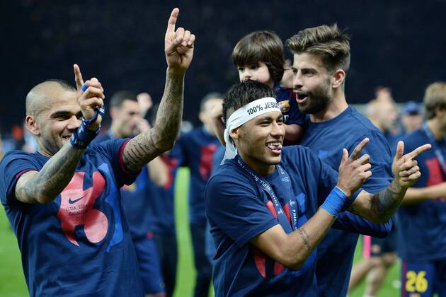 Mg Berlin 06 06 2015 - finale Champions League Sieger FC Barcelona (Barca): Neymar-Dani Alves 
