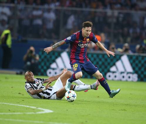 Berlin, Fussball, Herren, UEFA Champions League Final, Finale, Juventus Turin vs FC Barcelona Barca 06.06.2015, Olympiastadion, Berlin, arturo vidal, Lionel Messi, FC Barcelona,