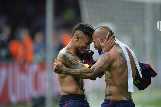Neymar (bar) - Daniel Alves (bar) - CHAMPIONS LEAGUE: FC Barcelona (Barca) vs Juventus Turin - Finale, Berlin - 06 06 2015 AnthonyBIBARD FEP 