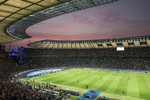 Berlin, Deutschland, 06.06.2015: Fußball UEFA Championsleague 2014 2015 - UEFA Championsleague Finale - Juventus Turin - FC Barcelona Barca Übersicht, Übersicht, Totale Olympiastadion
