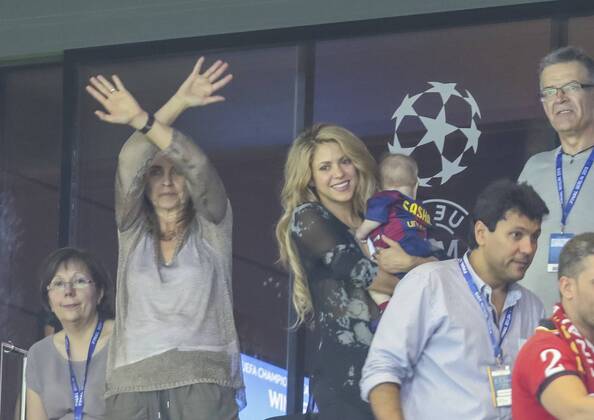 Gerard PIQUE, Barca 3 Ehefrau Shakira mit Sohn Sasha, FC Barcelona Barca - JUVENTUS TURIN (3 -1 ) Fussball UEFA Champions League, Finale, im Olympiastadion Berlin, Deutschland am 06.06.2016 CL Saison 2014 2015